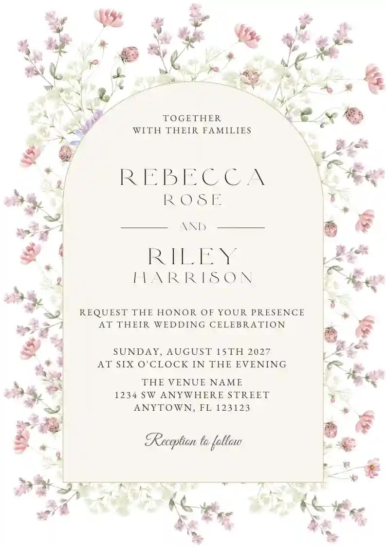 Wedding Invitations - Meadow Wildflower