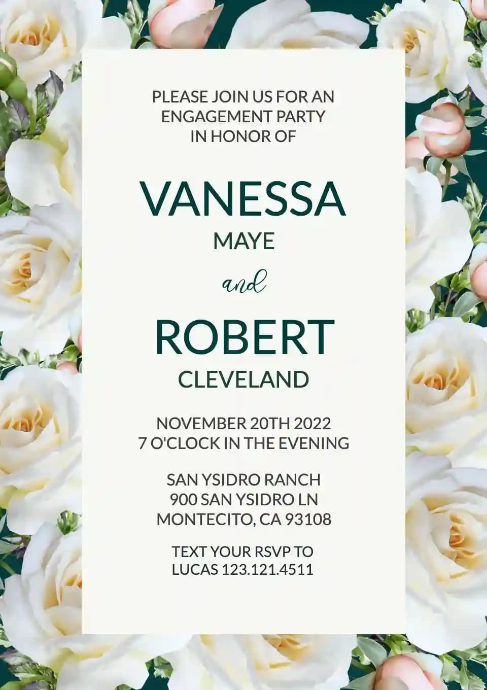 Invitasjoner Til Forlovelsesfest - Floral Invitasjon Til Forlovelsesfest