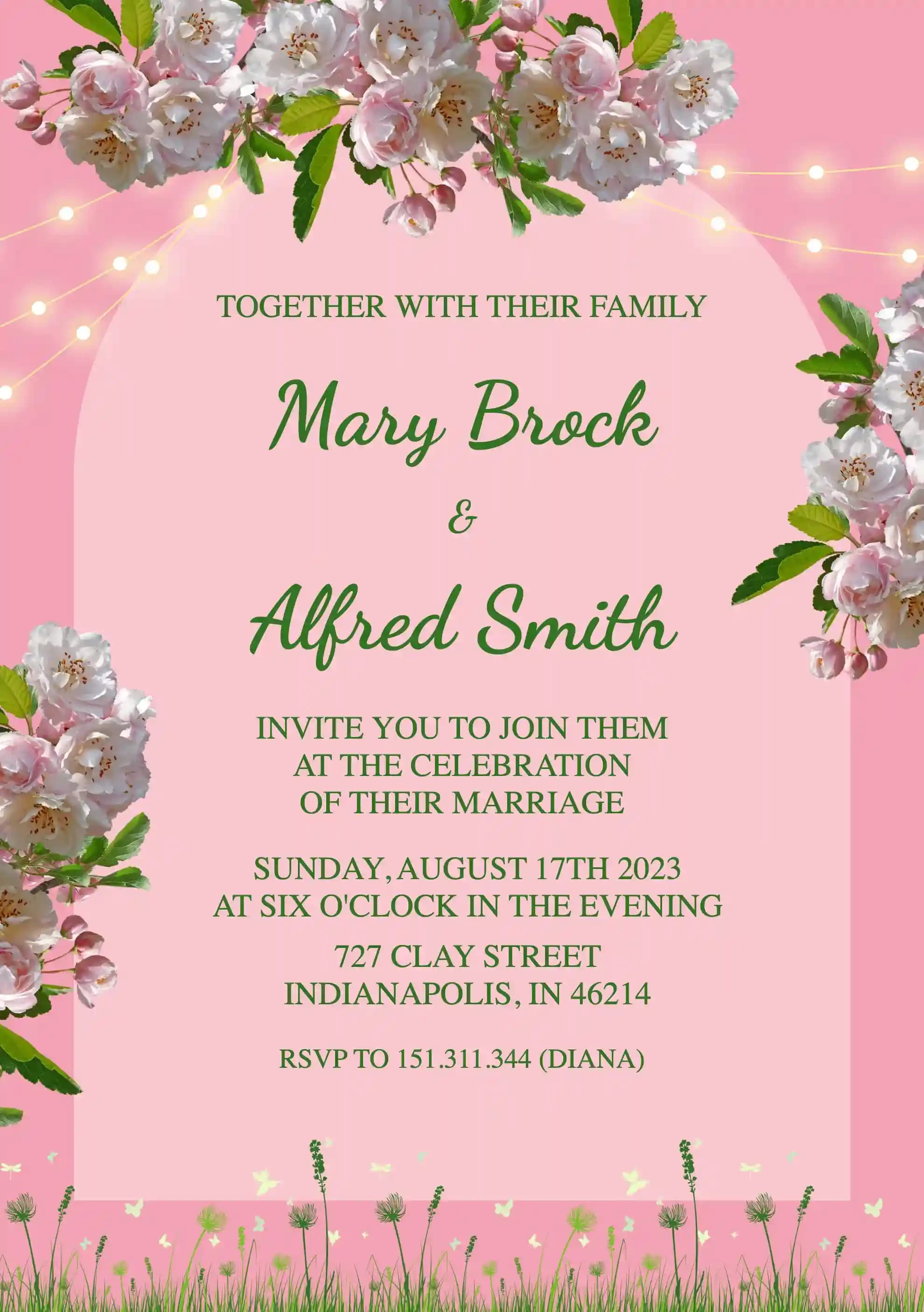 Wedding Invitations - White And Pink Florals