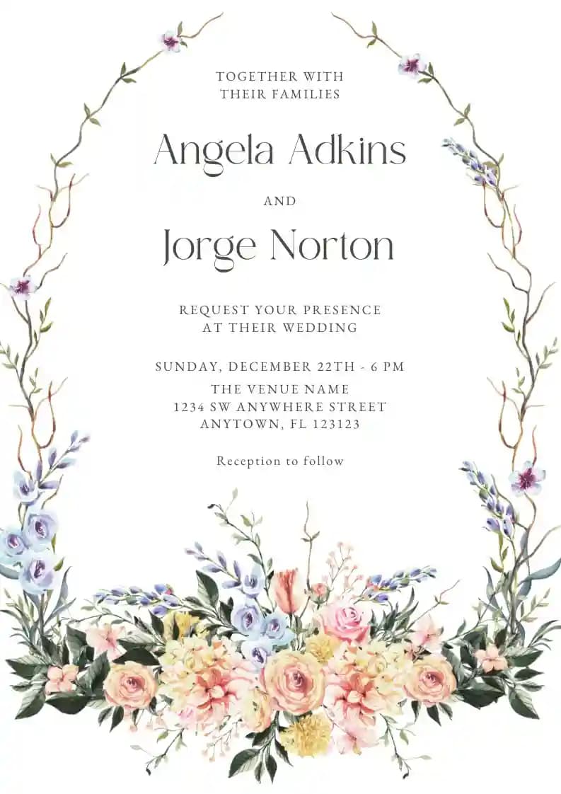 Wedding Invitations - Floral Frame