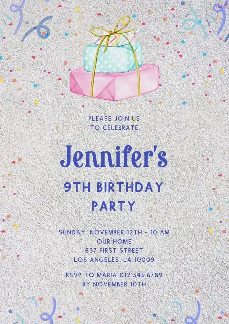 Kids Birthday Invitations - Birthday Gift