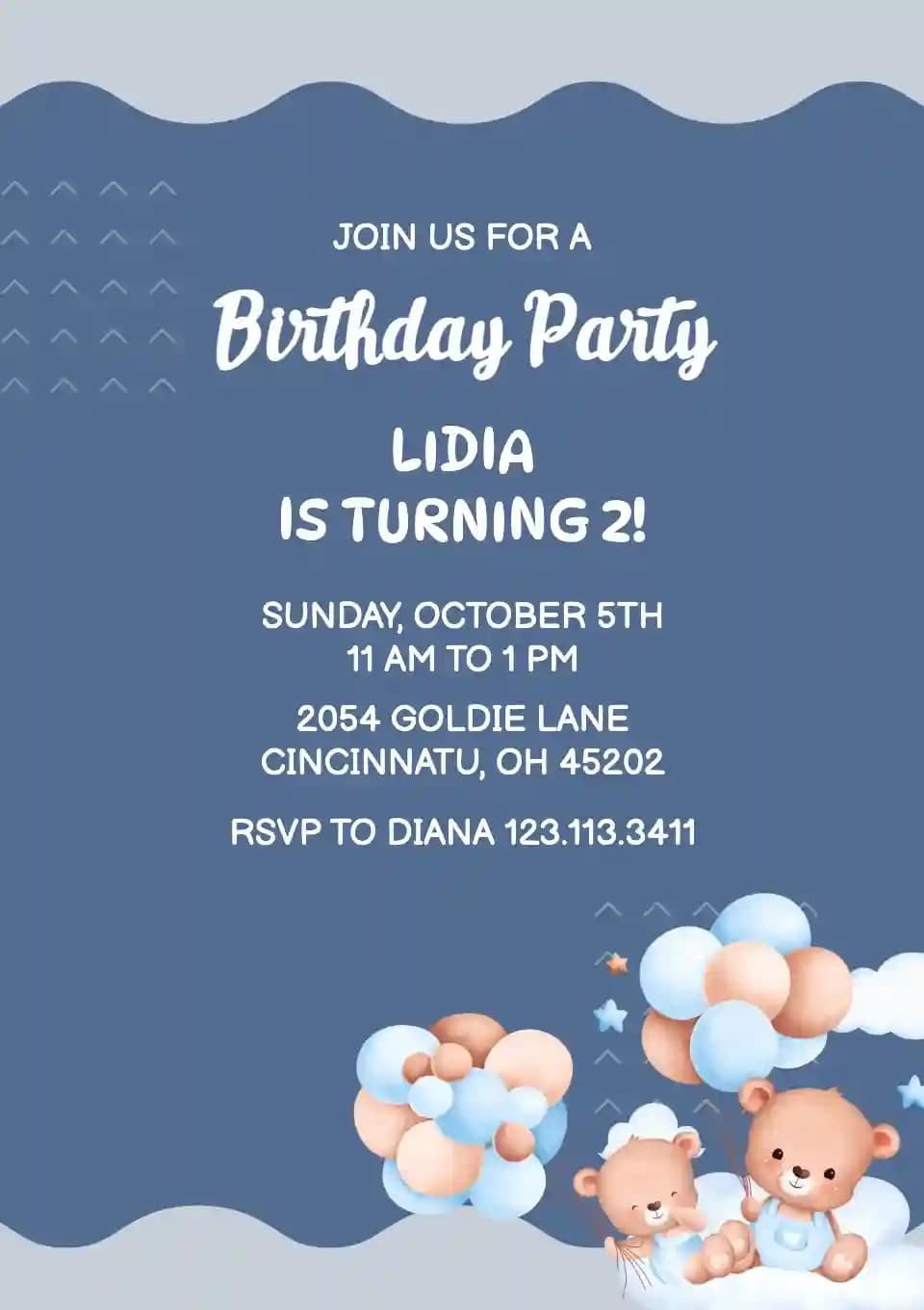Kids Birthday Invitations - Birthday Invitation Blue