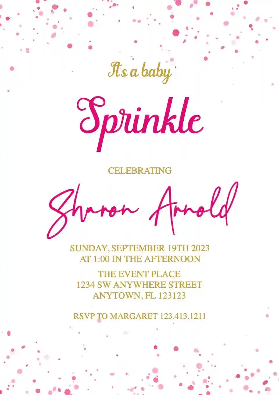 Baby Sprinkle Invitationer - Pink Prikker