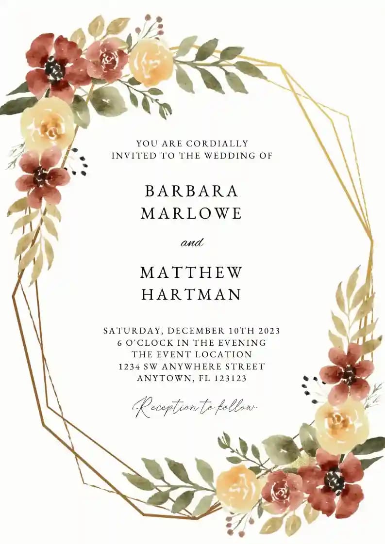Partecipazioni Di Matrimonio - Matrimonio Con Fiori Color Cipria