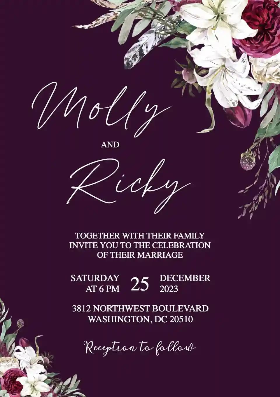Wedding Invitations - Rustic Garden Flower