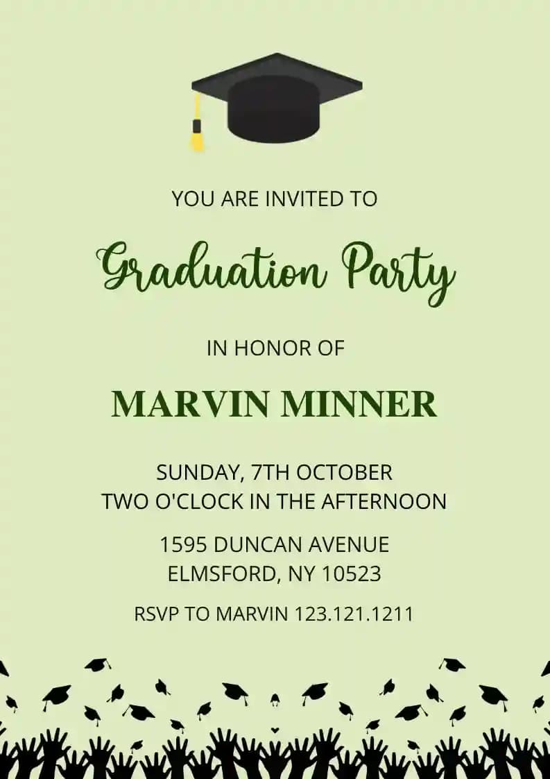 Graduation Party Invitations - Graduation Party Green