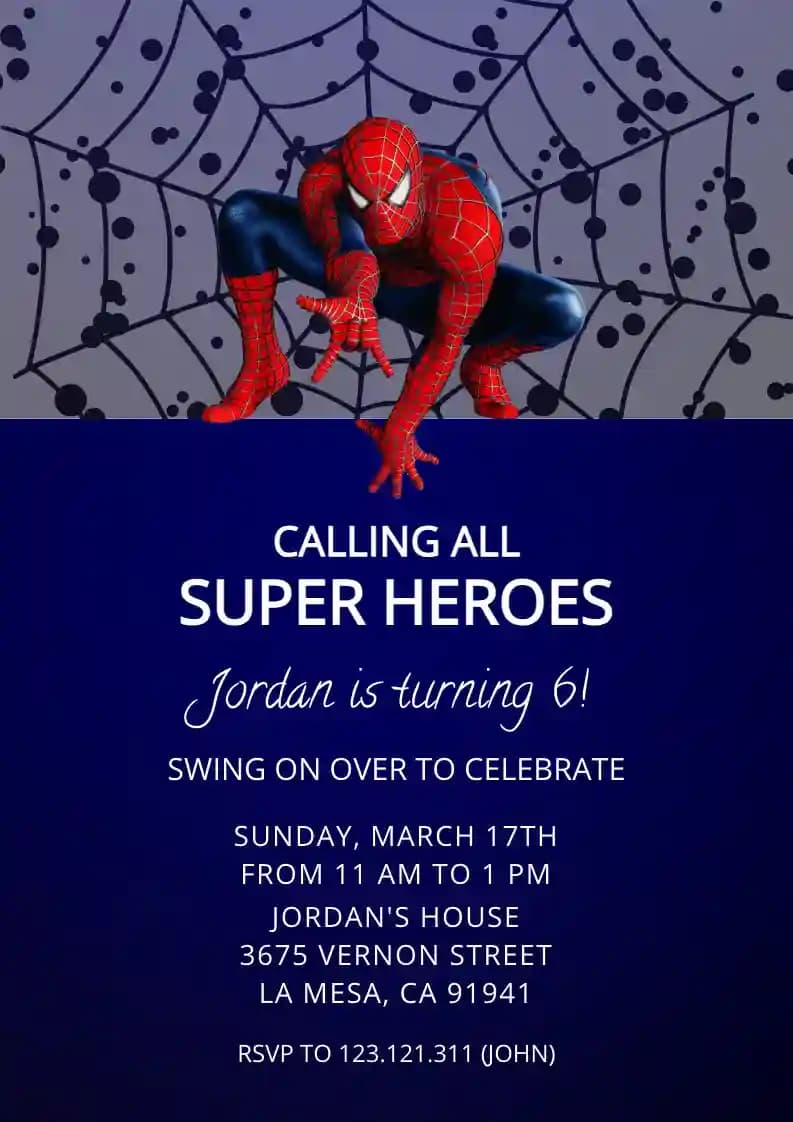 Undangan Ulang Tahun Anak-anak - Undangan Ulang Tahun Spiderman
