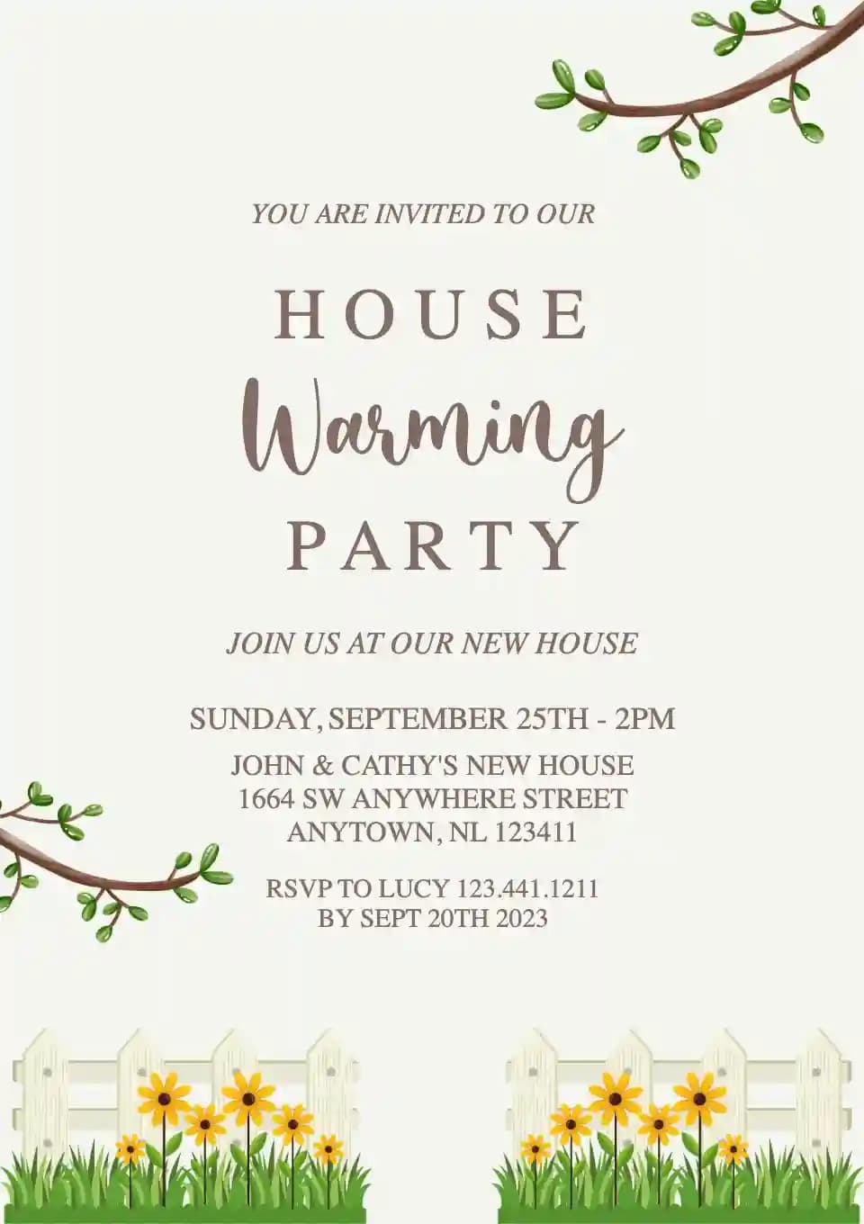 Housewarming Invitations - Wooden Fence