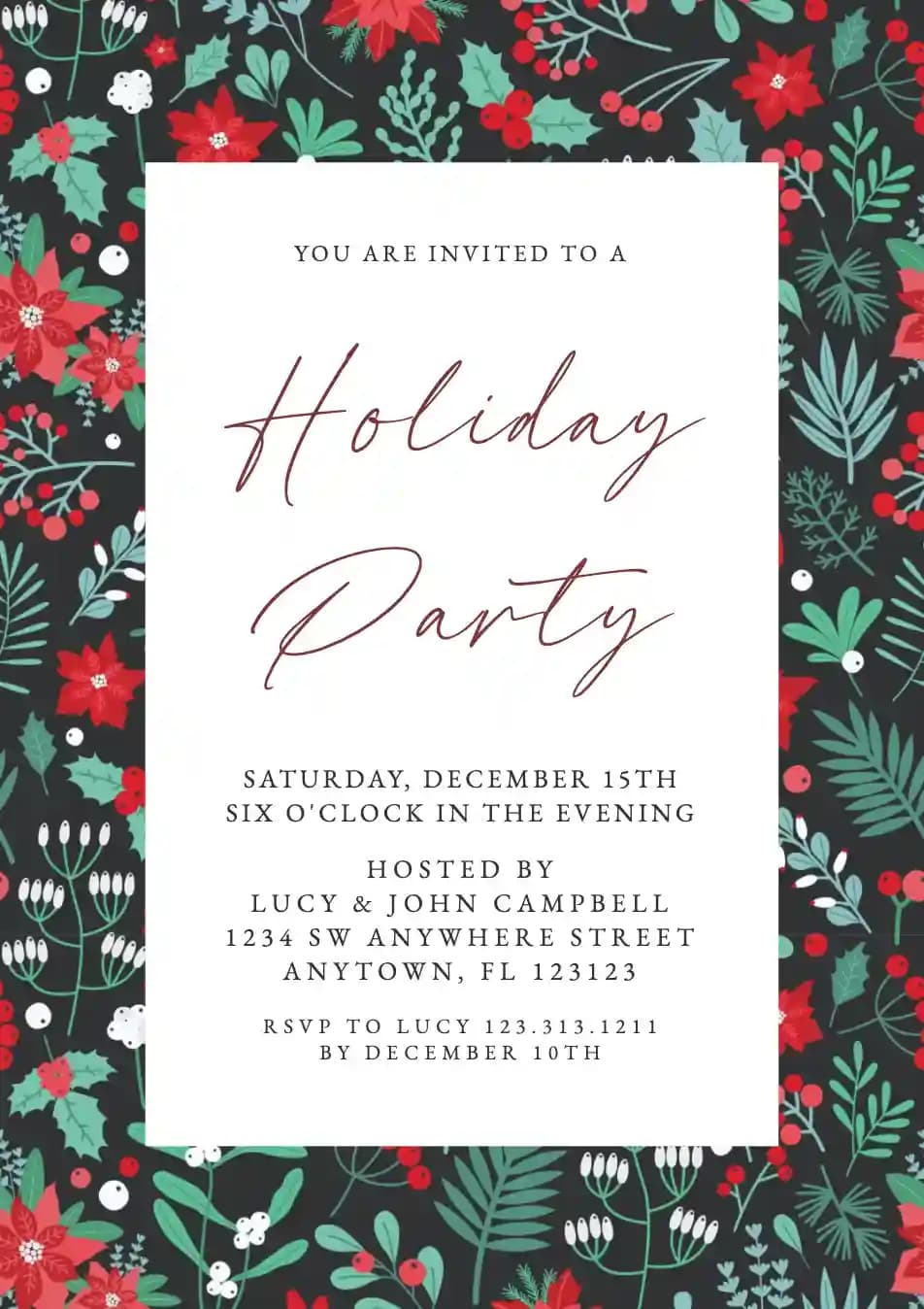 Christmas Party Invitations - Christmas Decorative Pattern