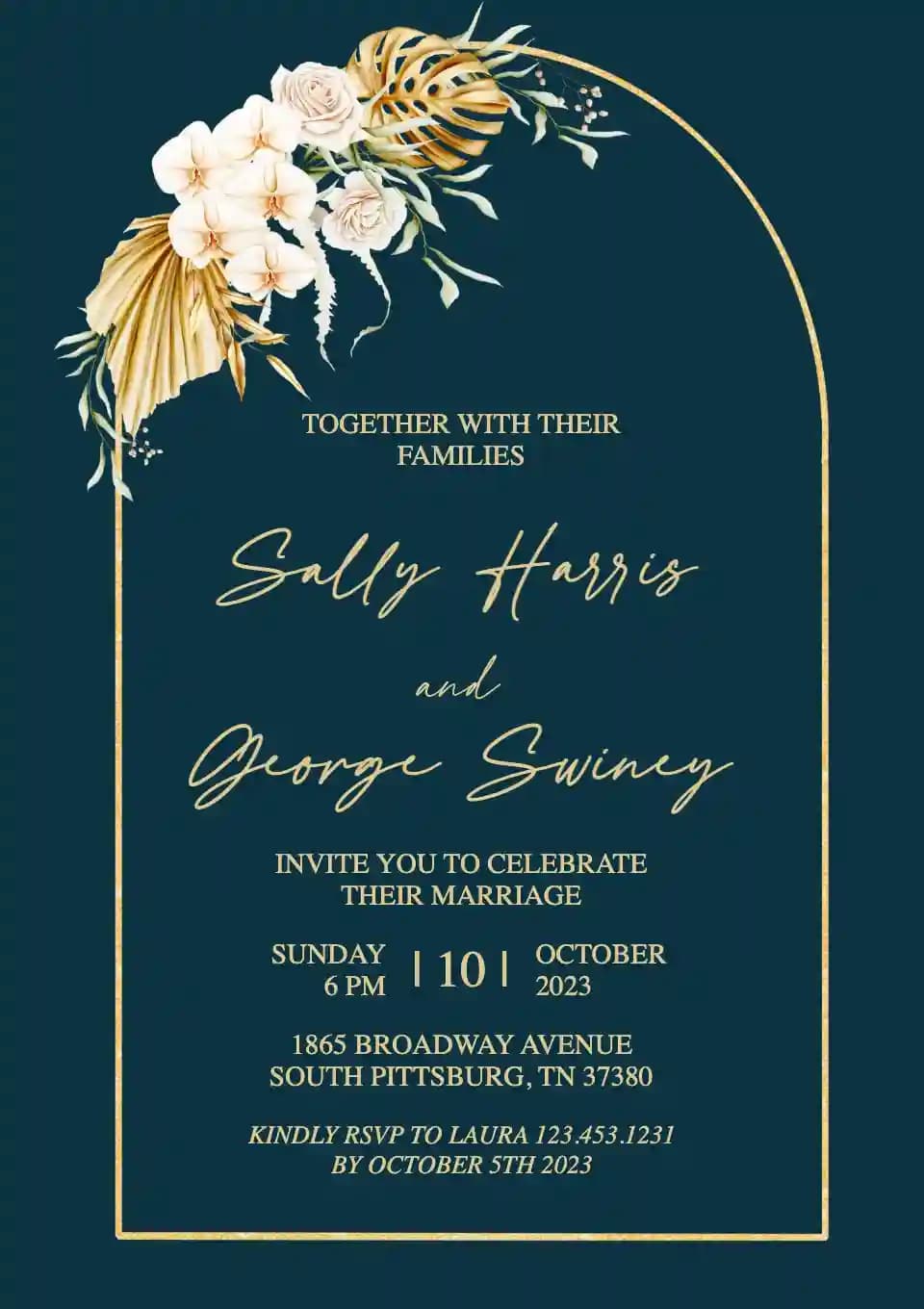 Invitaciones De Boda - Flores Beis