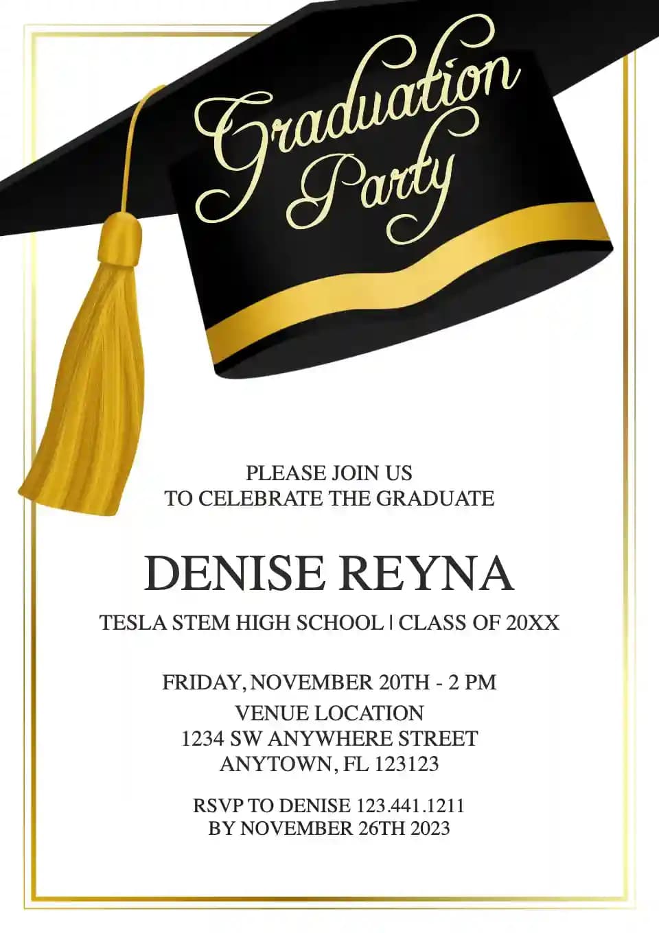 Graduation Party Invitations - Big Hat