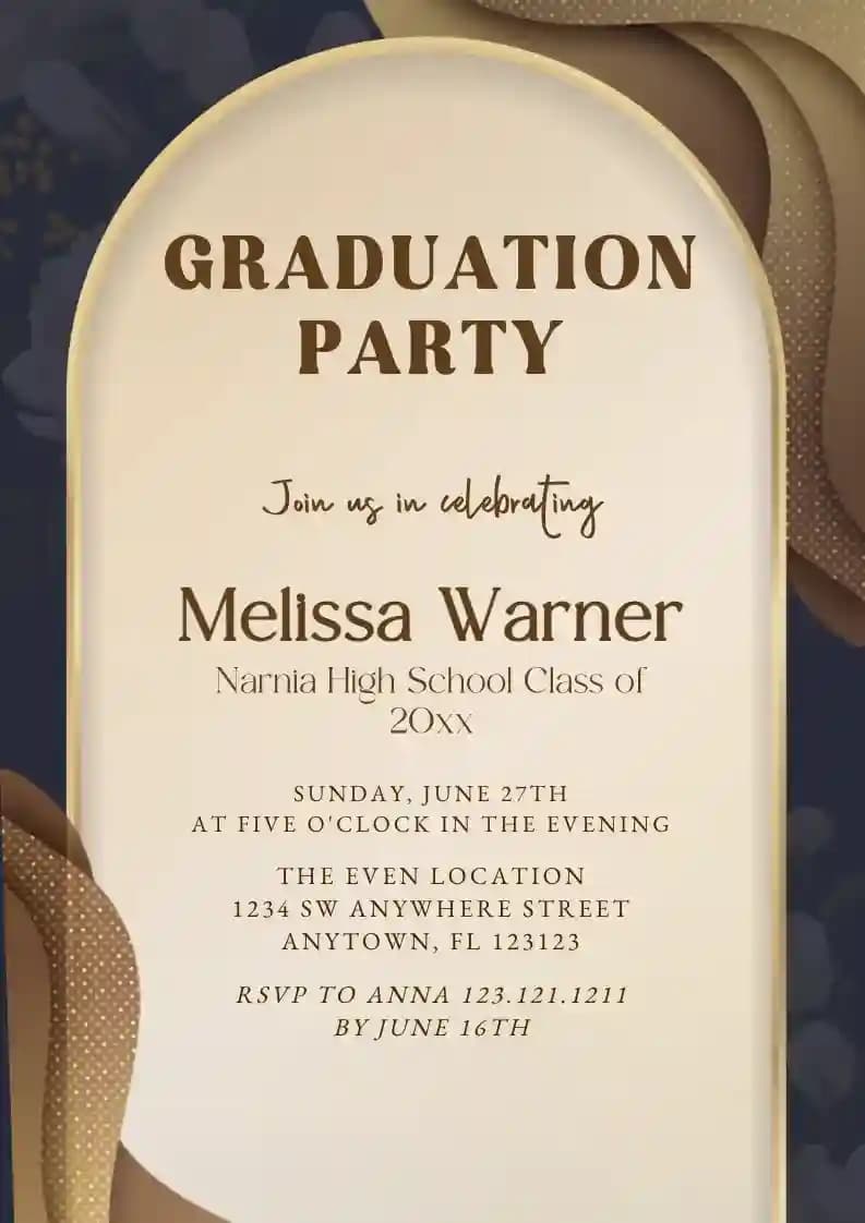 Graduation Party Invitations - Luxurious Brown Abstract