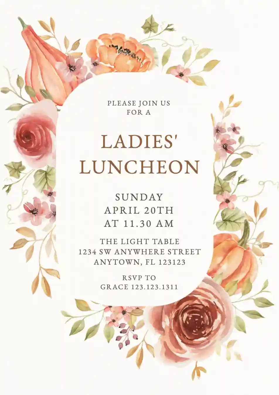 Frokostinvitationer - Rose Orange Stel