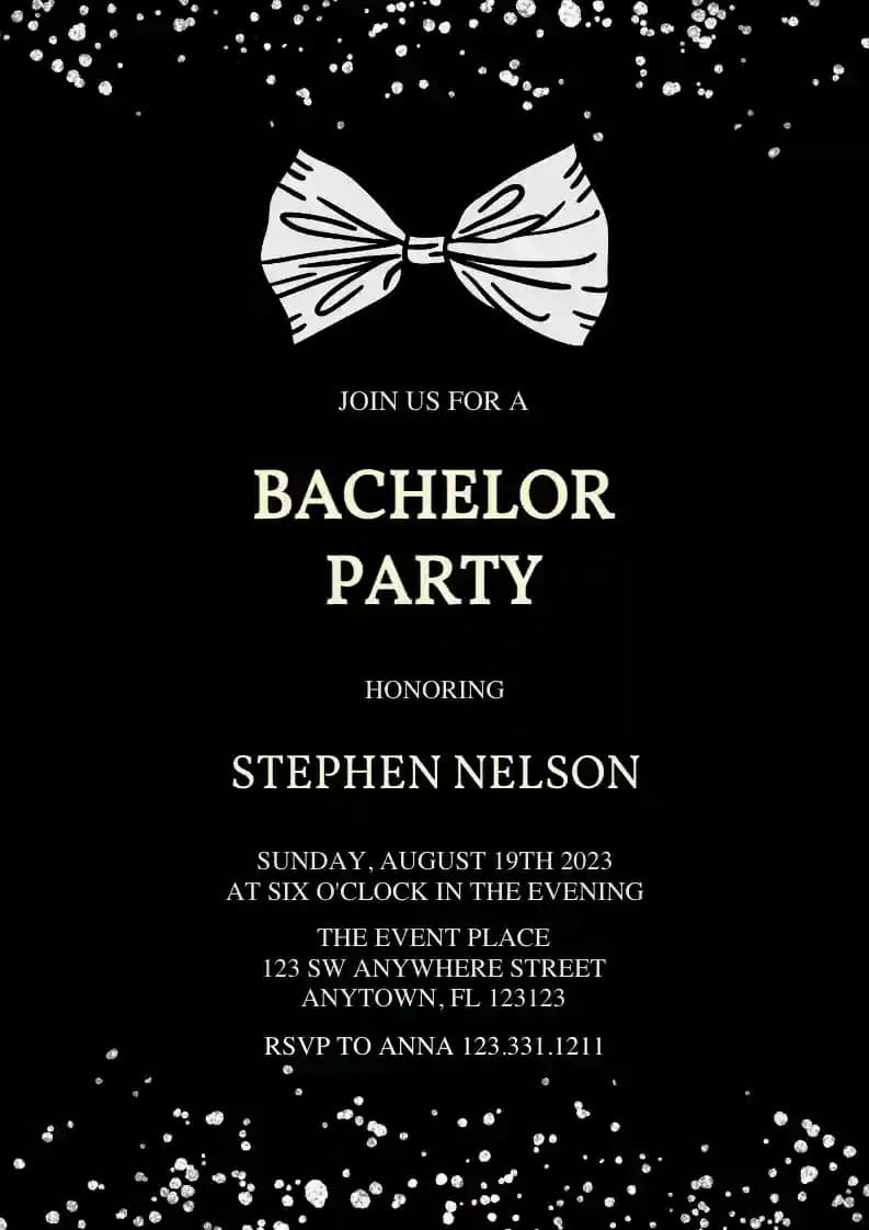 Bachelor Party Invitations - Bow Tie