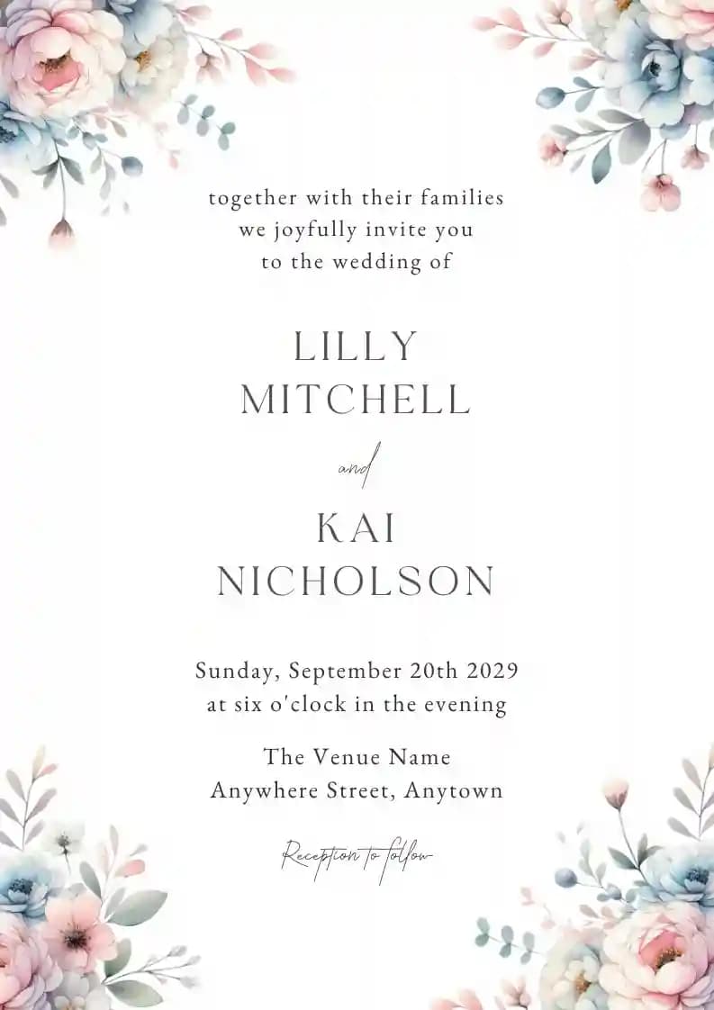 Wedding Invitations - Floral Watercolor Dream