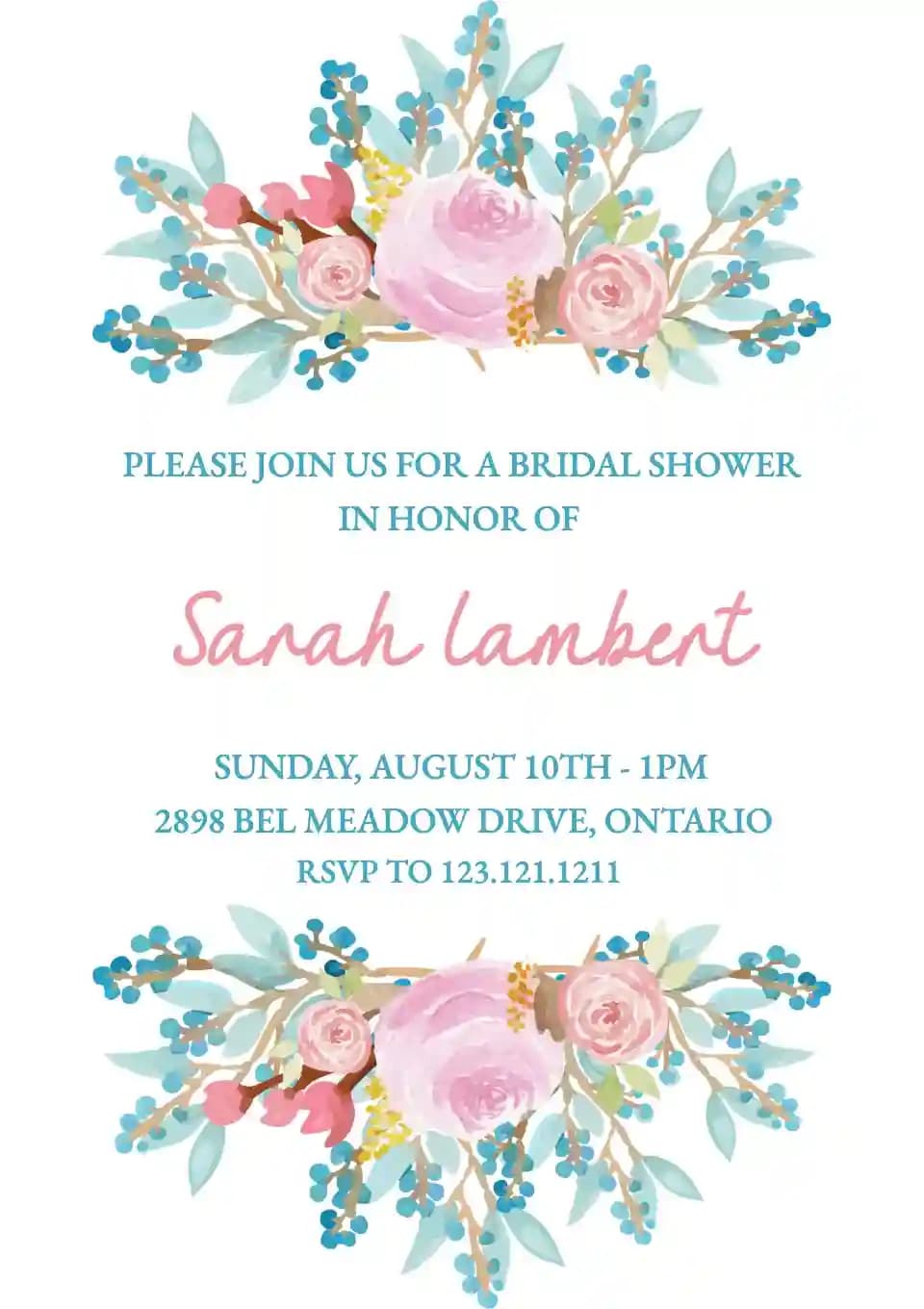 Undangan Bridal Shower - Templat Mandi Pengantin