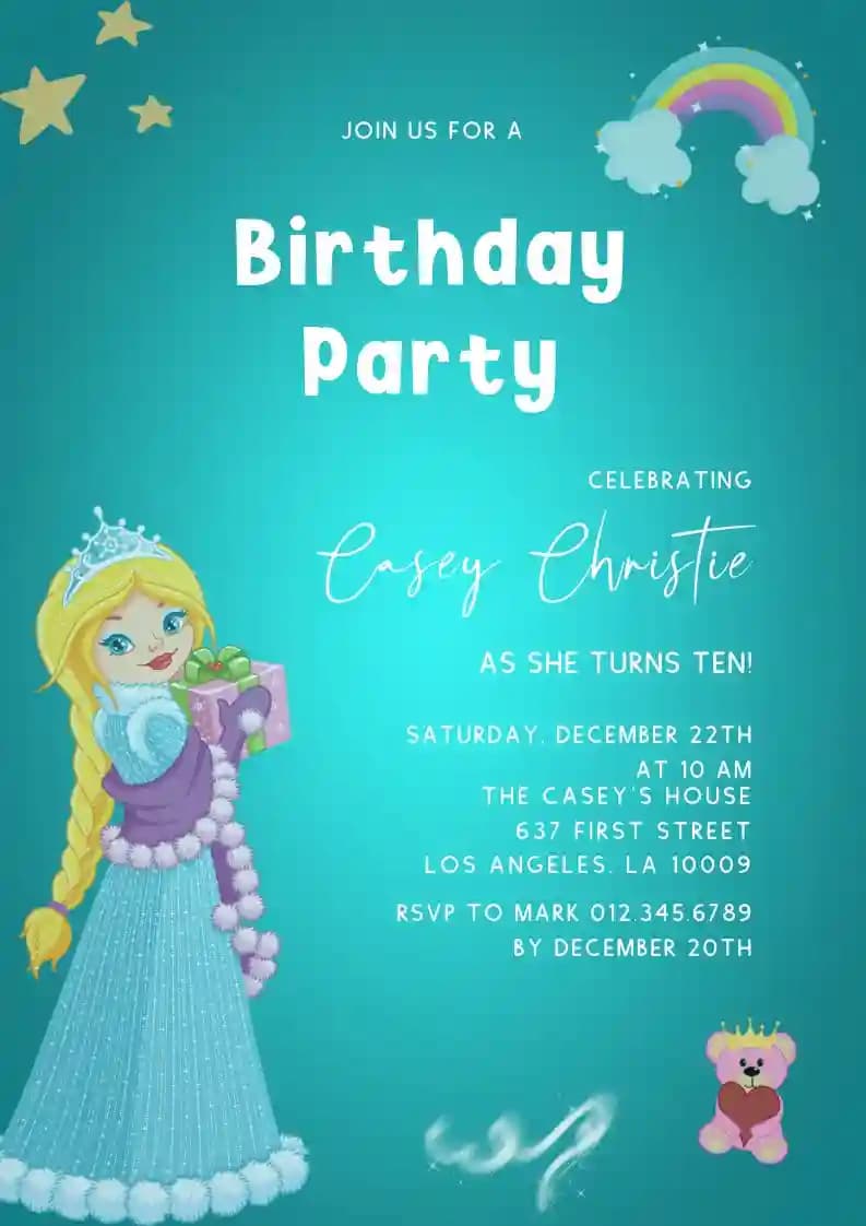 Kids Birthday Invitations - Sweet Princess