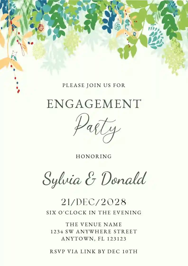 Engagement Party Invitations - Engagement Invitation Green
