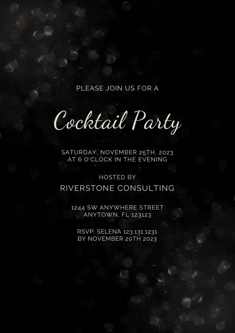 Convites Para Cocktail Party - Bolhas