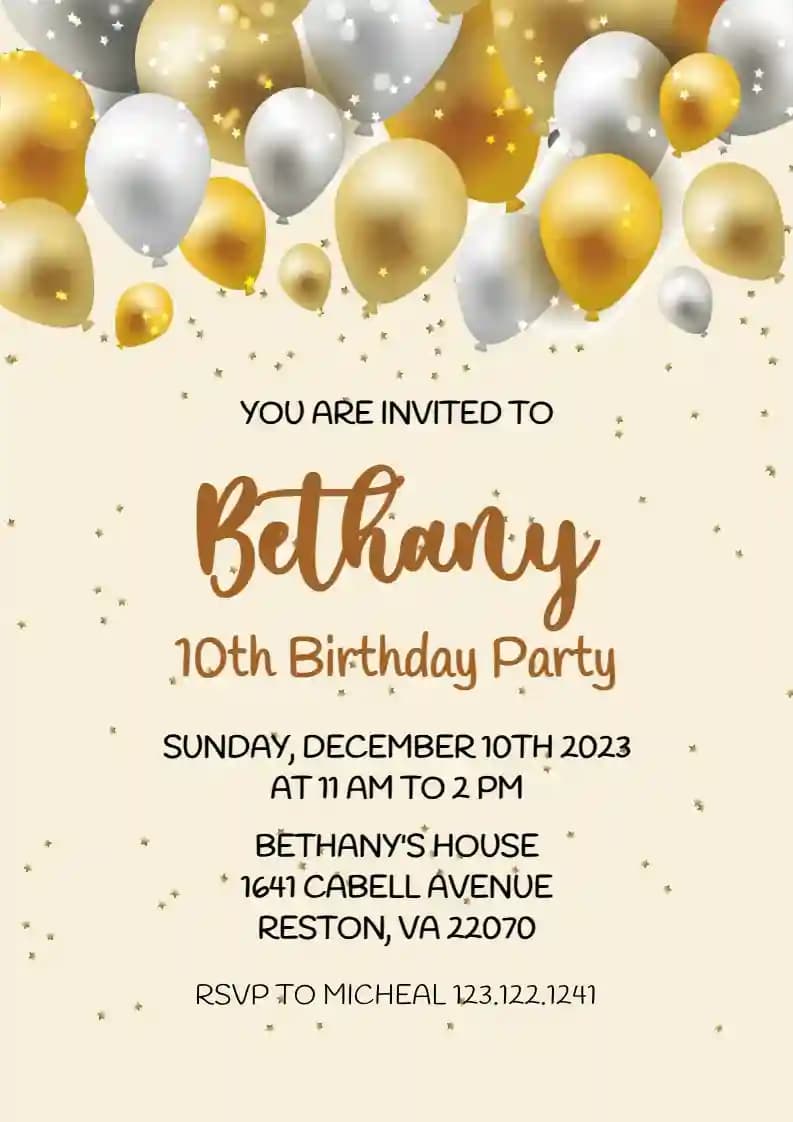 Invitations D'anniversaire Pour Enfants - Fête D'anniversaire Jaune