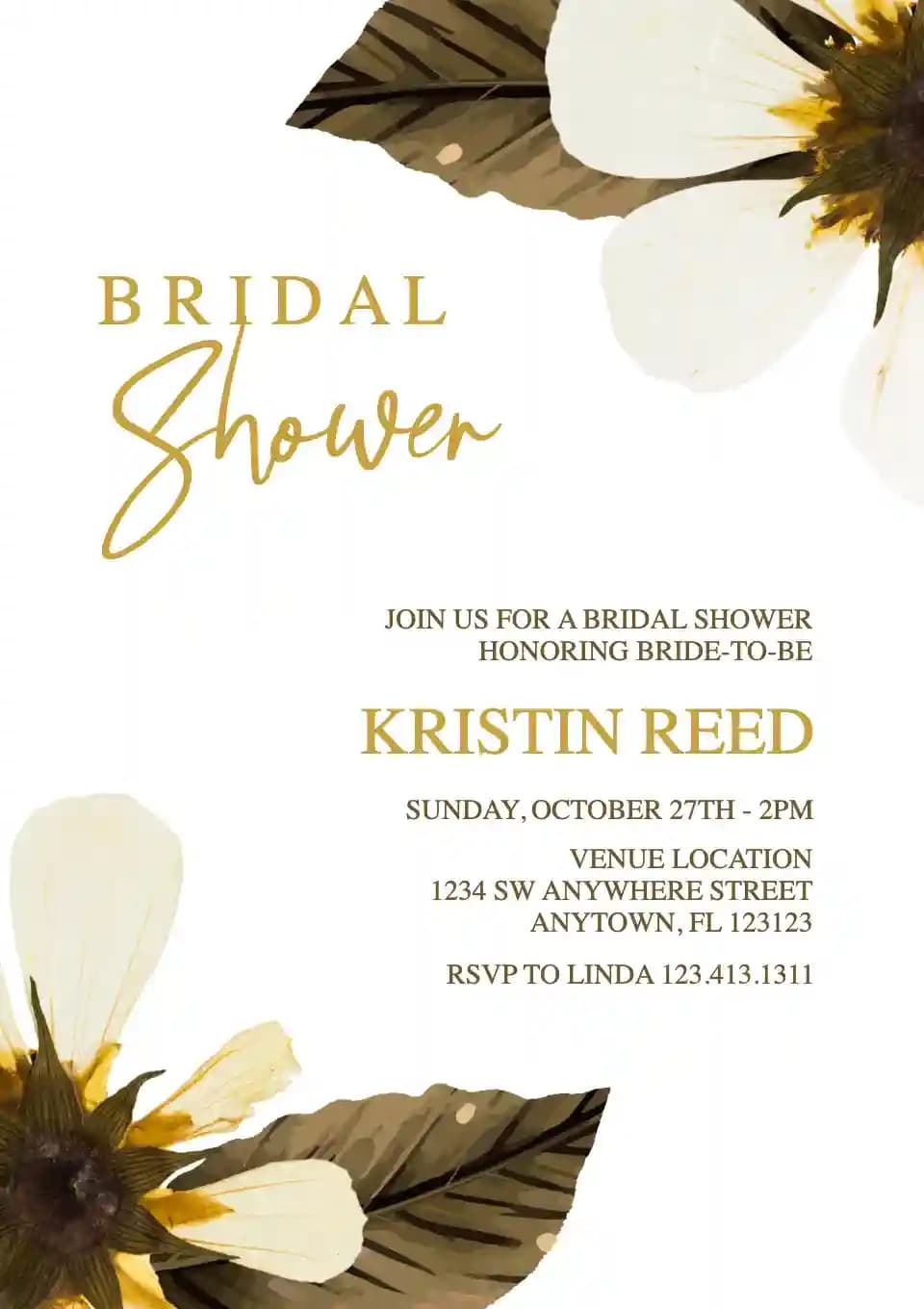 Bridal Shower Invitations - Dry Leaves