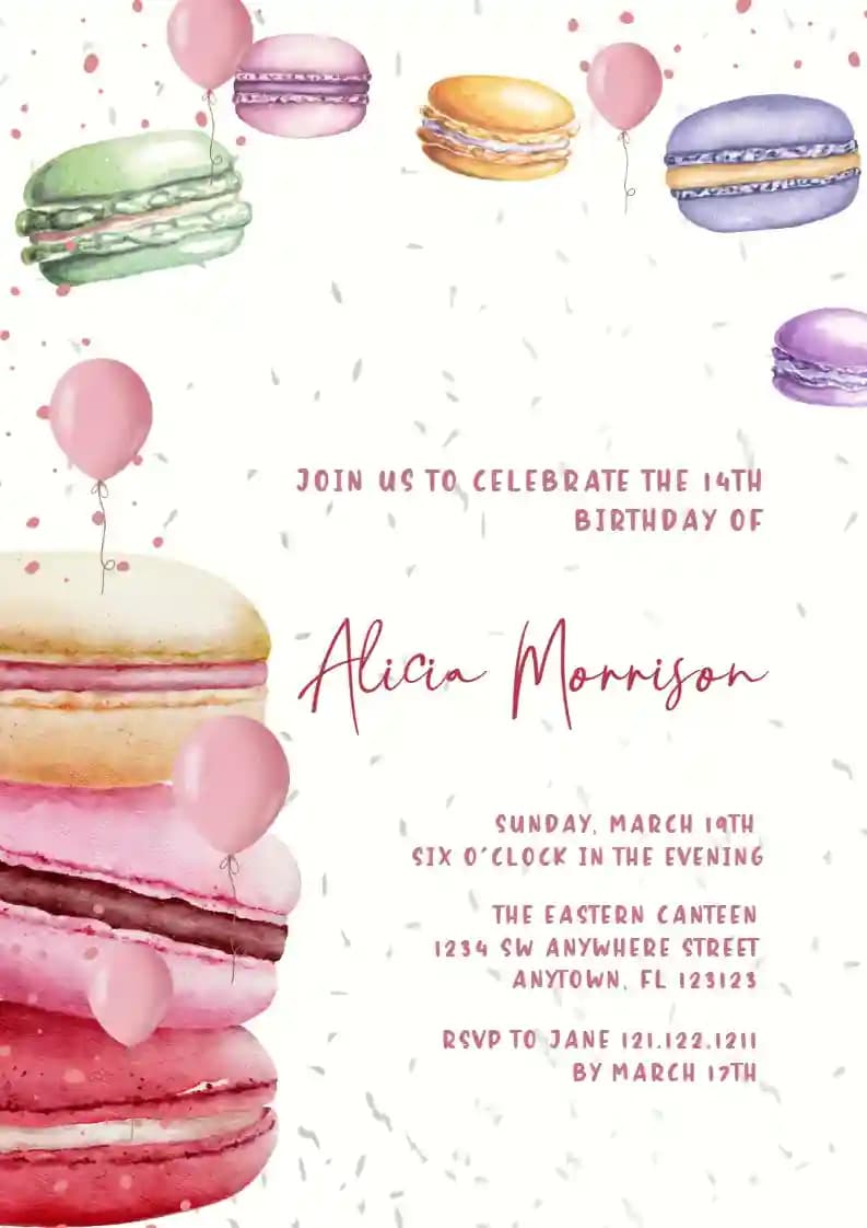 Teens Birthday Invitations - Maaroon Cakes