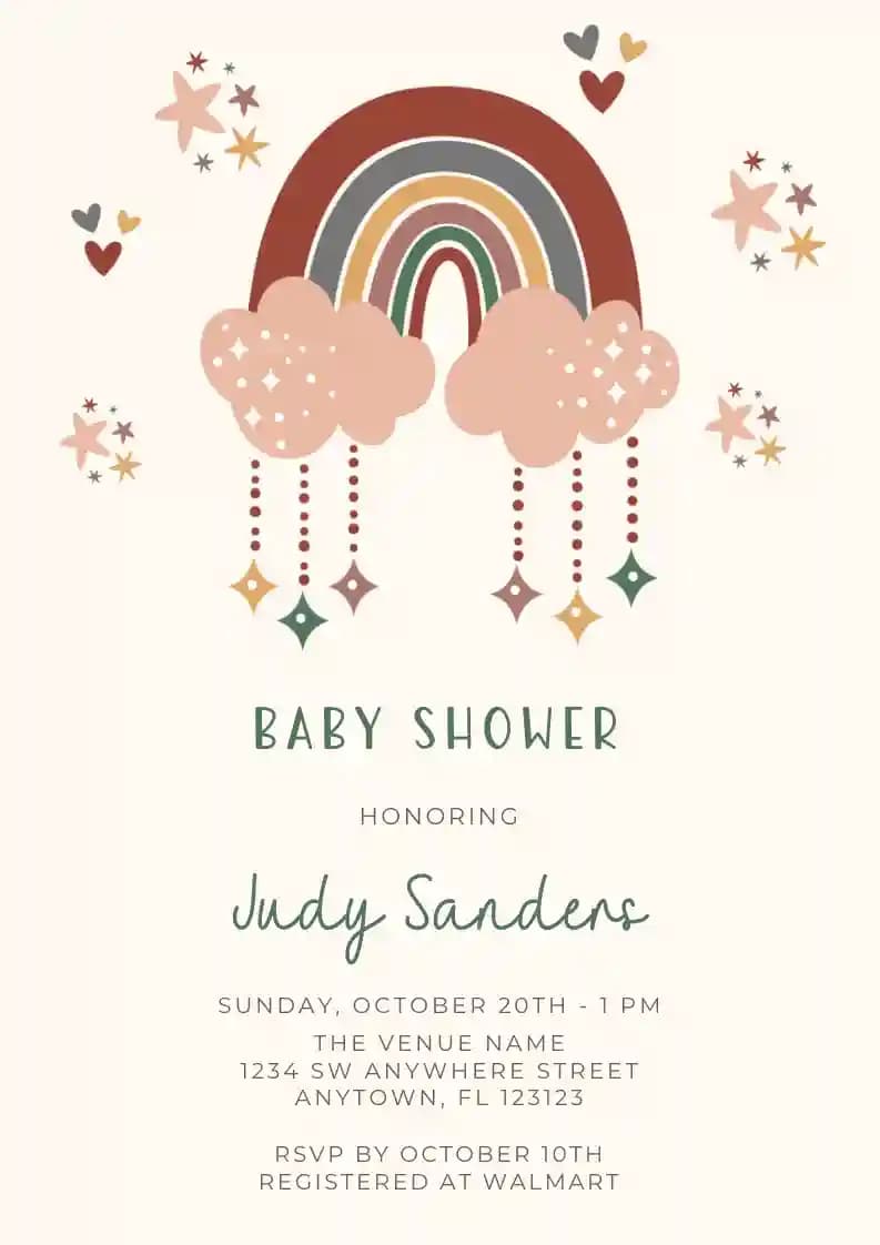 Baby Shower Invitations - Boho Rainbow