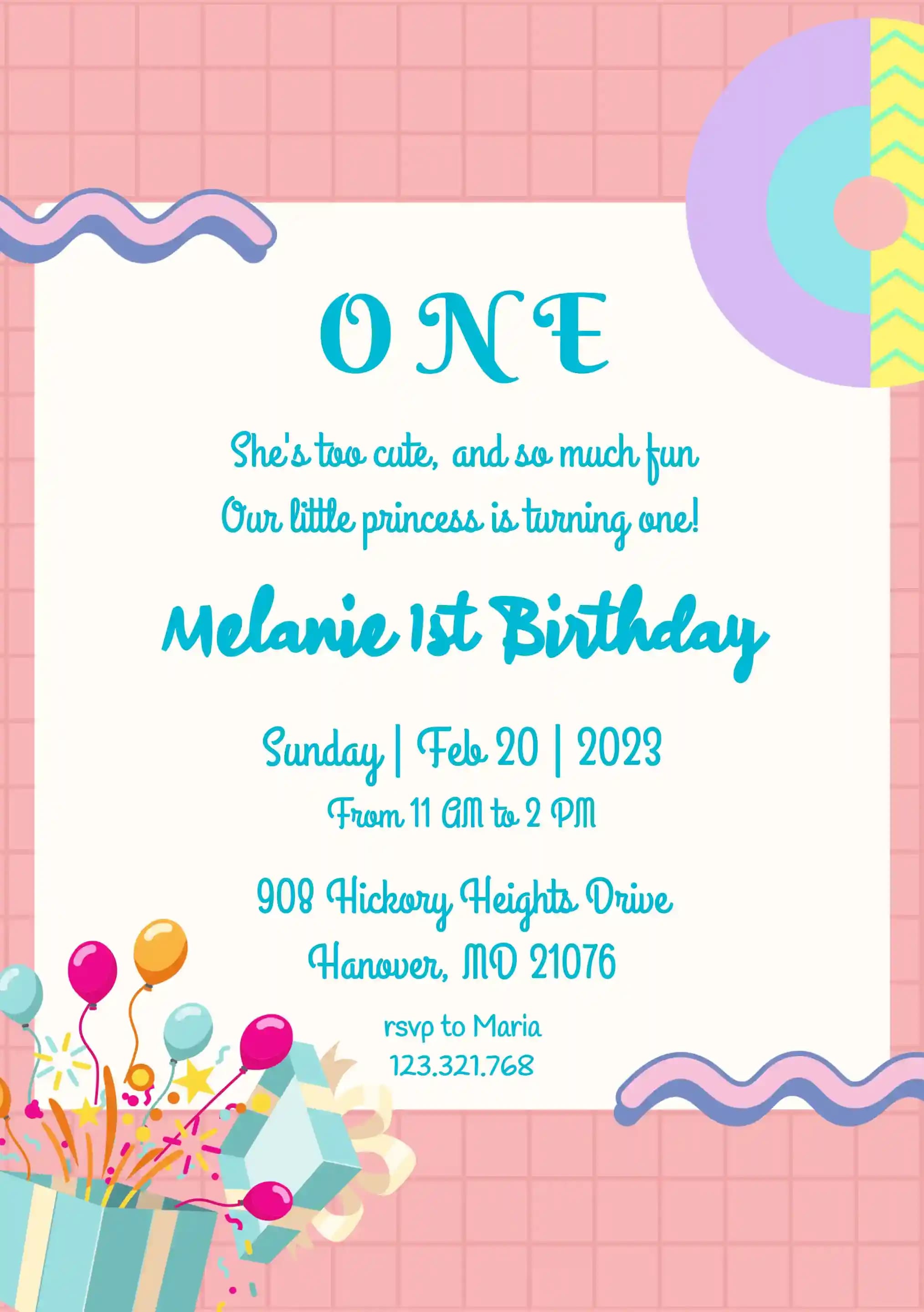 Invitaciones Para El Primer Cumpleaños - Demasiado Lindo
