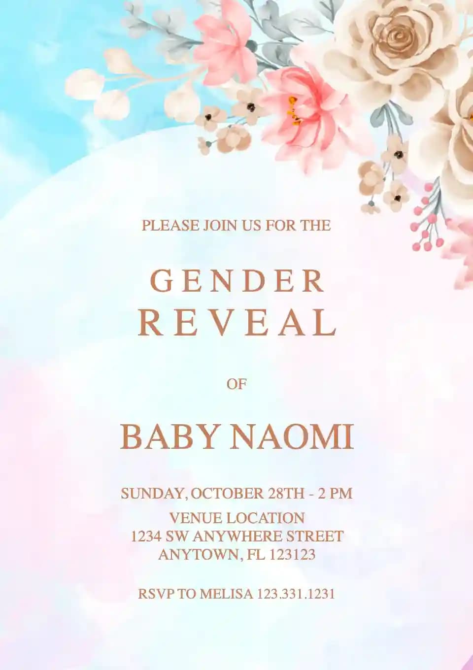 Inviti Per Gender Reveal - Fiore Di Pesco