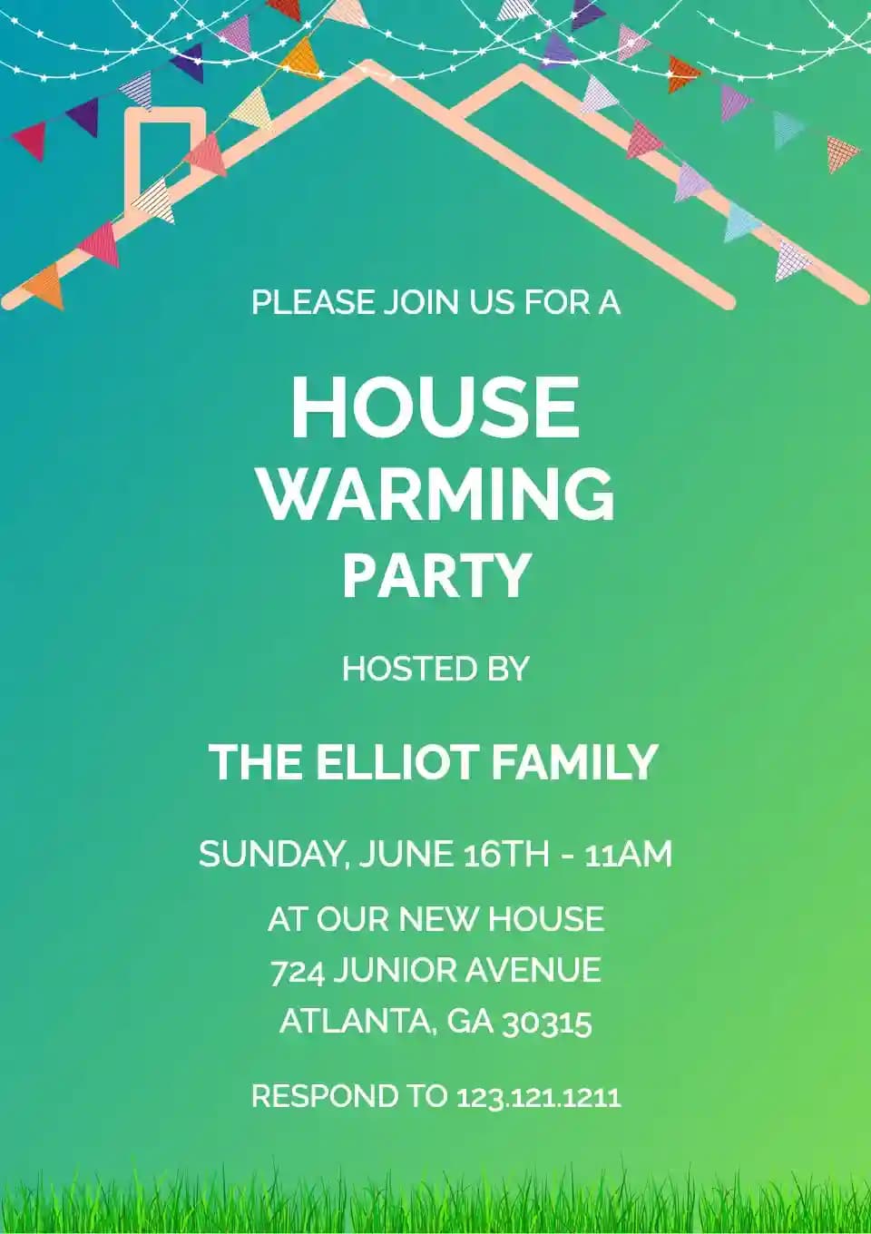 Housewarming Invitations - Green Gradient