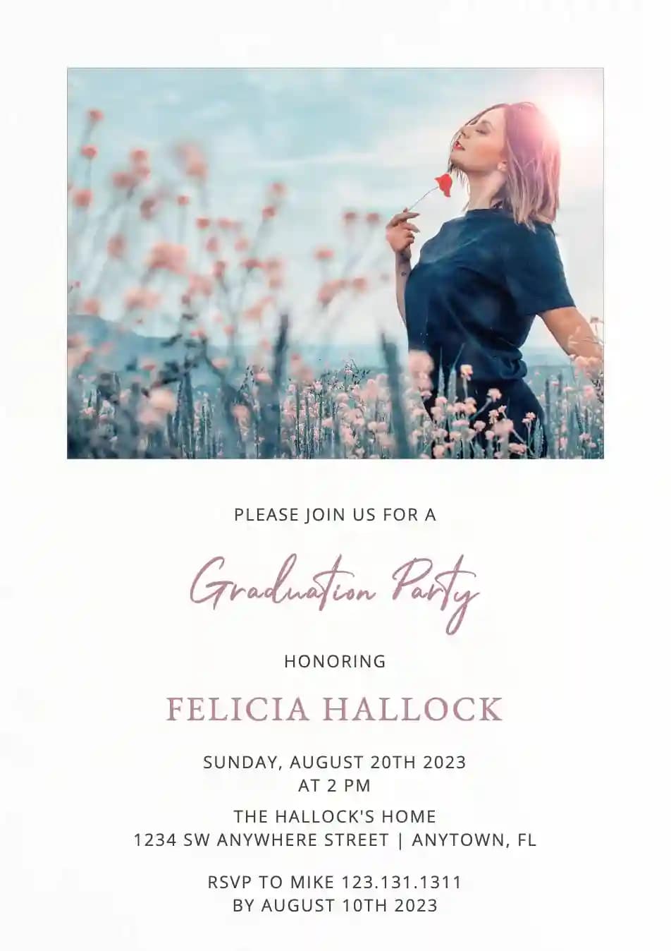 Graduation Party Invitations - Minimalist Frame