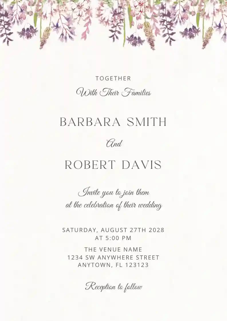 Wedding Invitations - Wildflower Watercolor