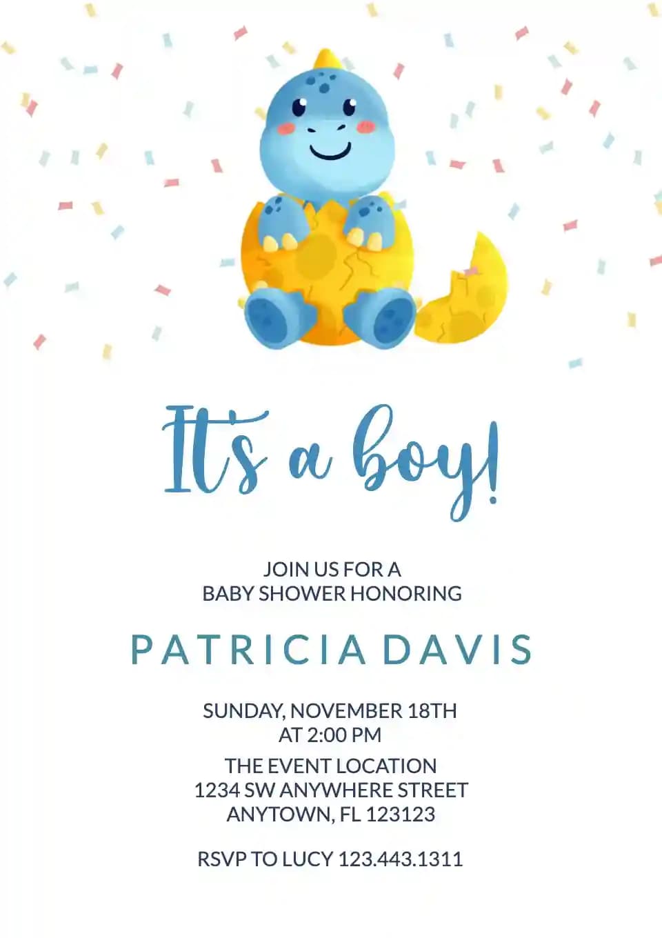 Baby Shower Invitationer - Baby Dinosaur