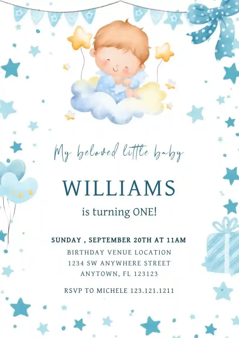 First Birthday Invitations - My Beloved Little Baby