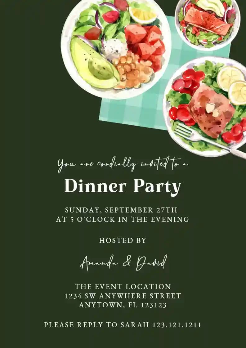 Invitaciones Para Cenas - Comida Saludable Para La Cena