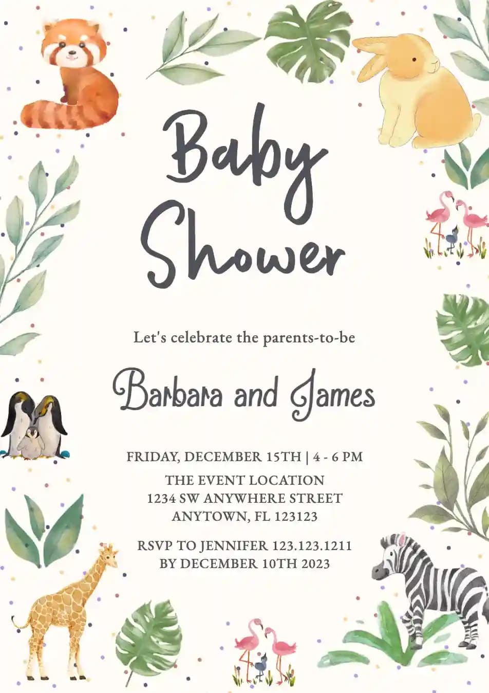 Babyparty Einladungen - Kleine Safari