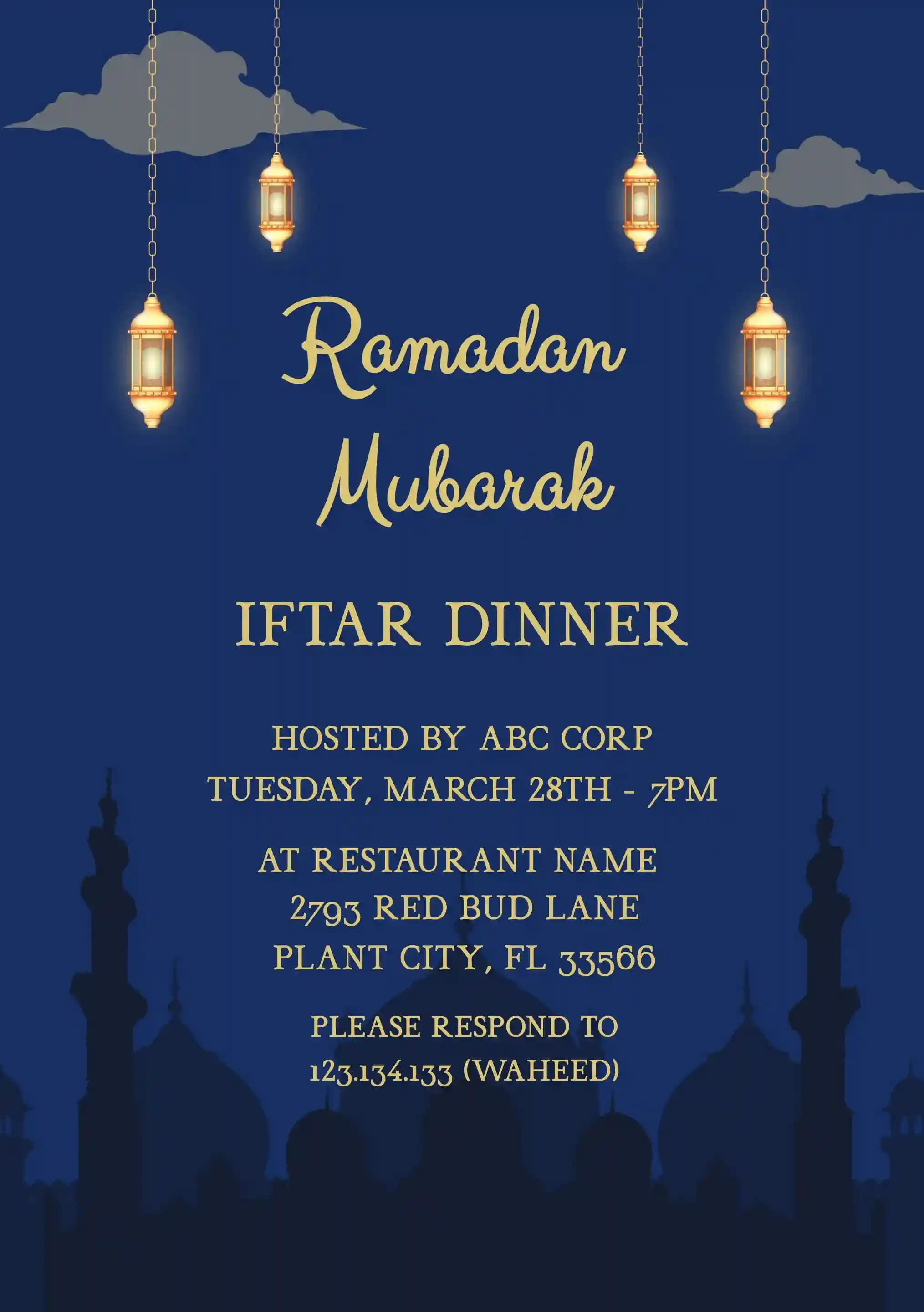 Ramadan Invitasjoner - Islamske Lykter