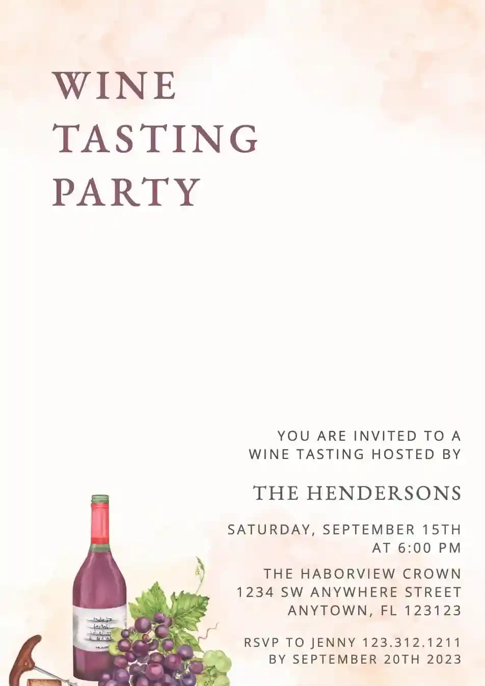 Invitasjoner Til Middagsselskap - Vinsmaking