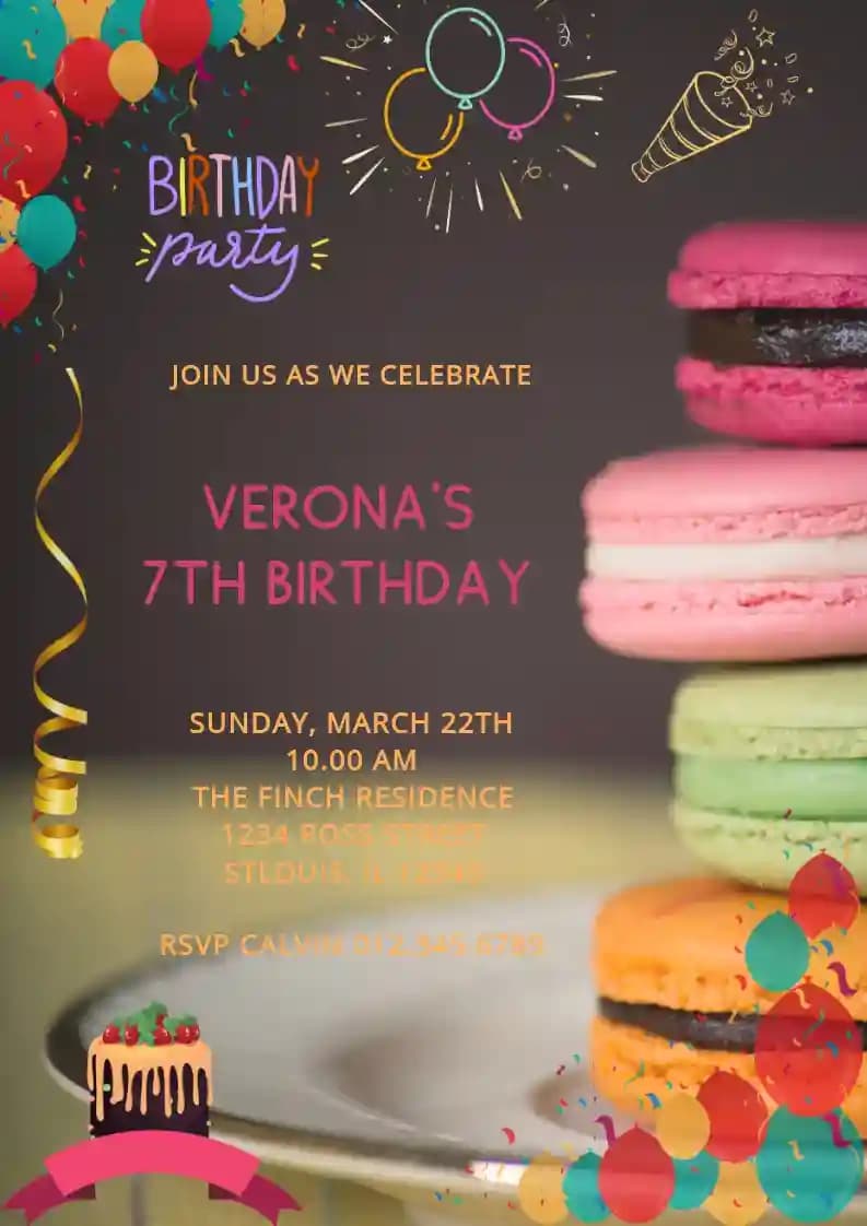 Inviti Di Compleanno Per Bambini - Torta Per La Festa Di Compleanno
