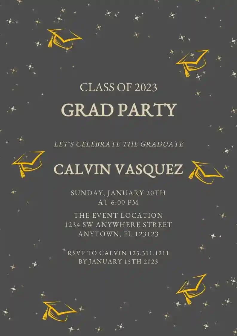 Graduation Party Invitations - Graduation Hats