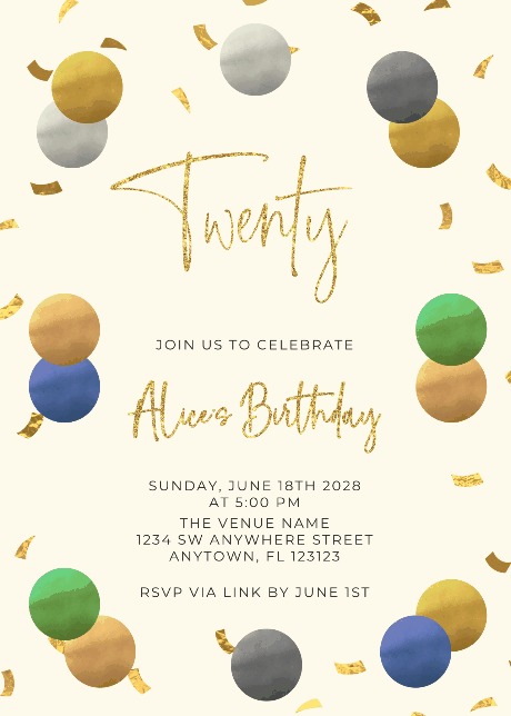 Adults Birthday Invitations - Big Dots