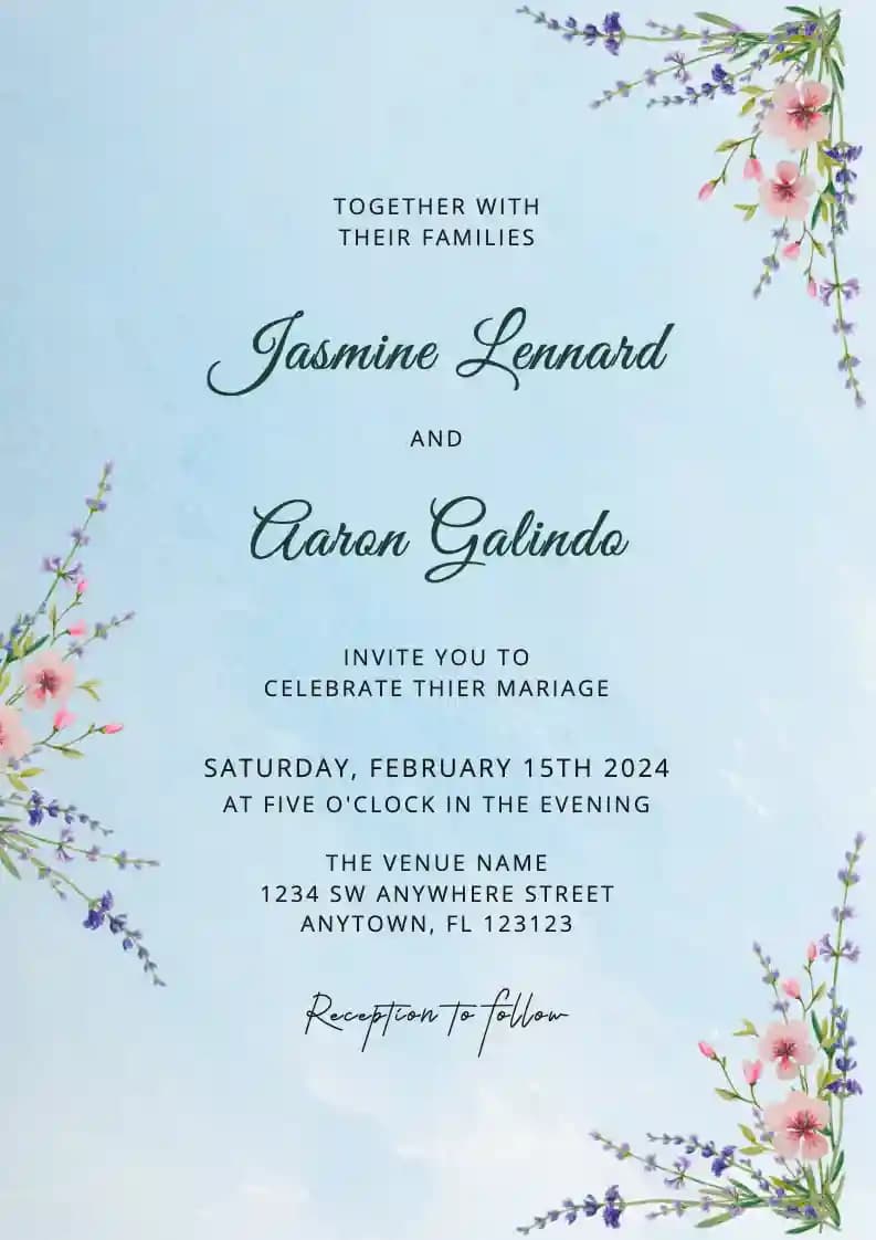 Wedding Invitations - Flower Bouquet