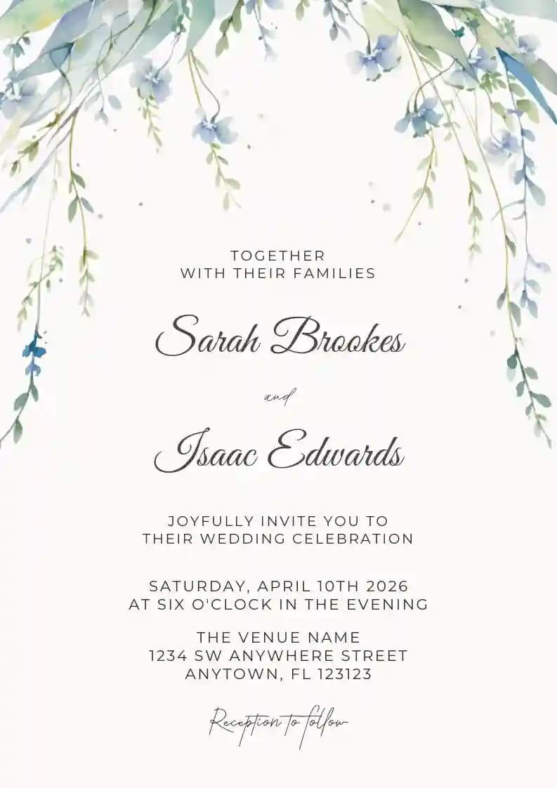 Wedding Invitations - Delicate Meadow Flowers