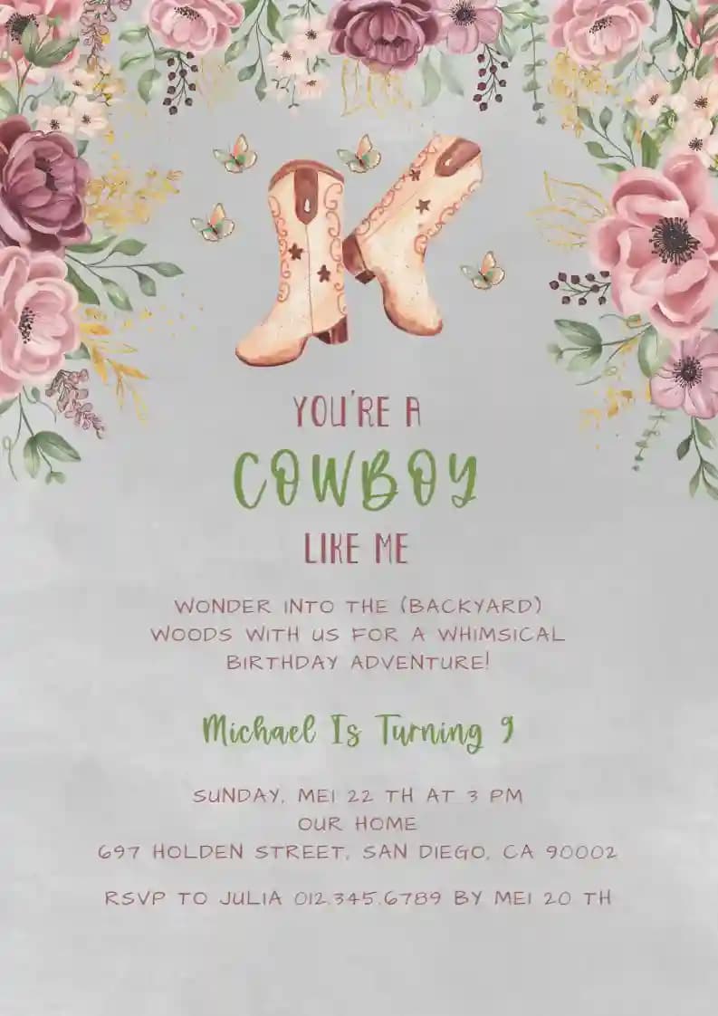 Uitnodigingen Voor Kinderfeestjes - Cowboy Zoals Ik