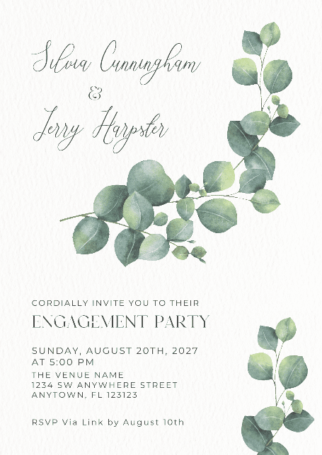 Invitations De Fête De Fiançailles - eucalyptus moderne