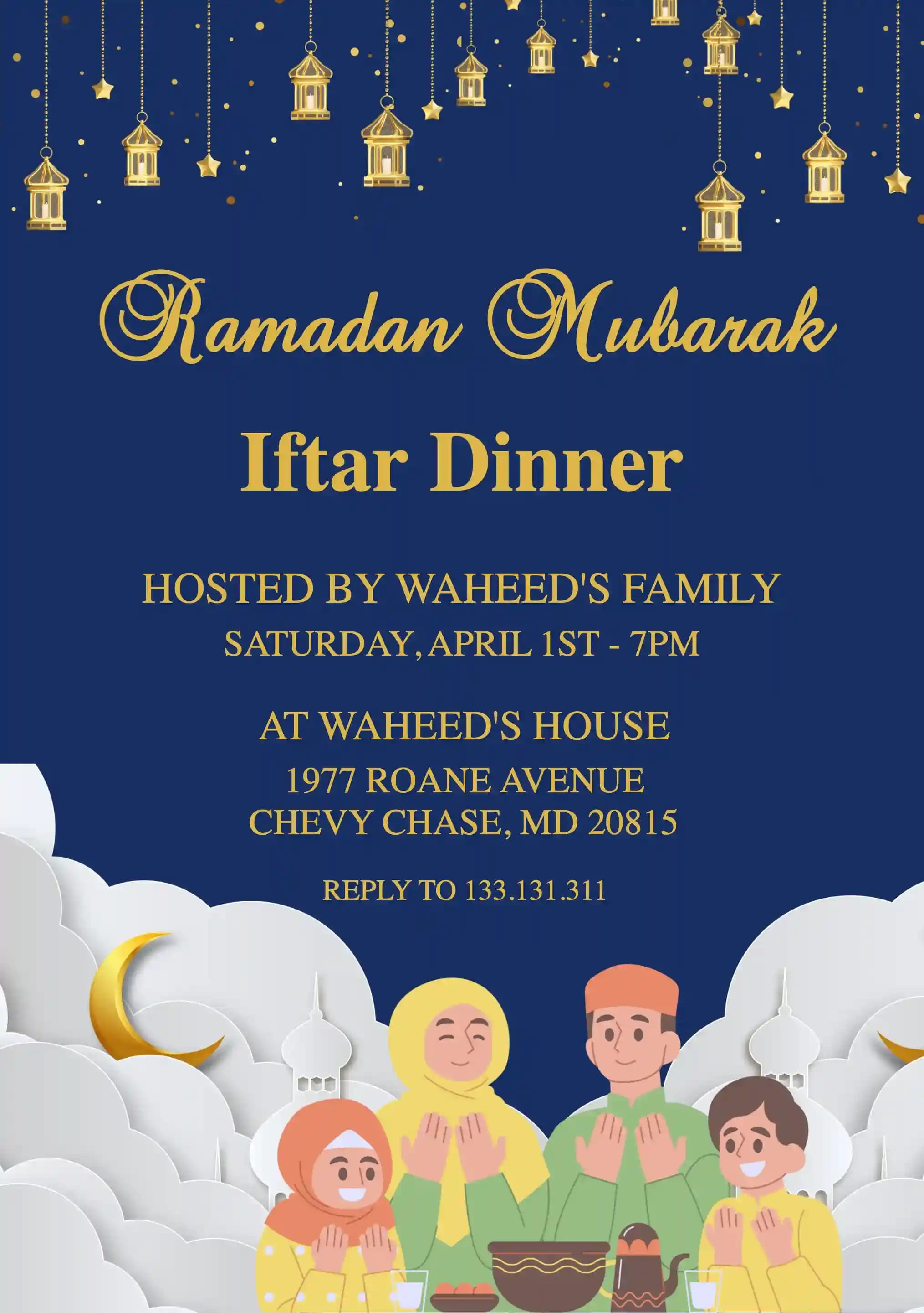 Ramadan Uitnodigings - Iftar Aandete