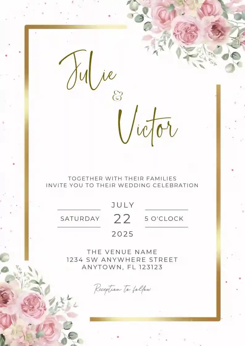 Wedding Invitations - Blush Pink