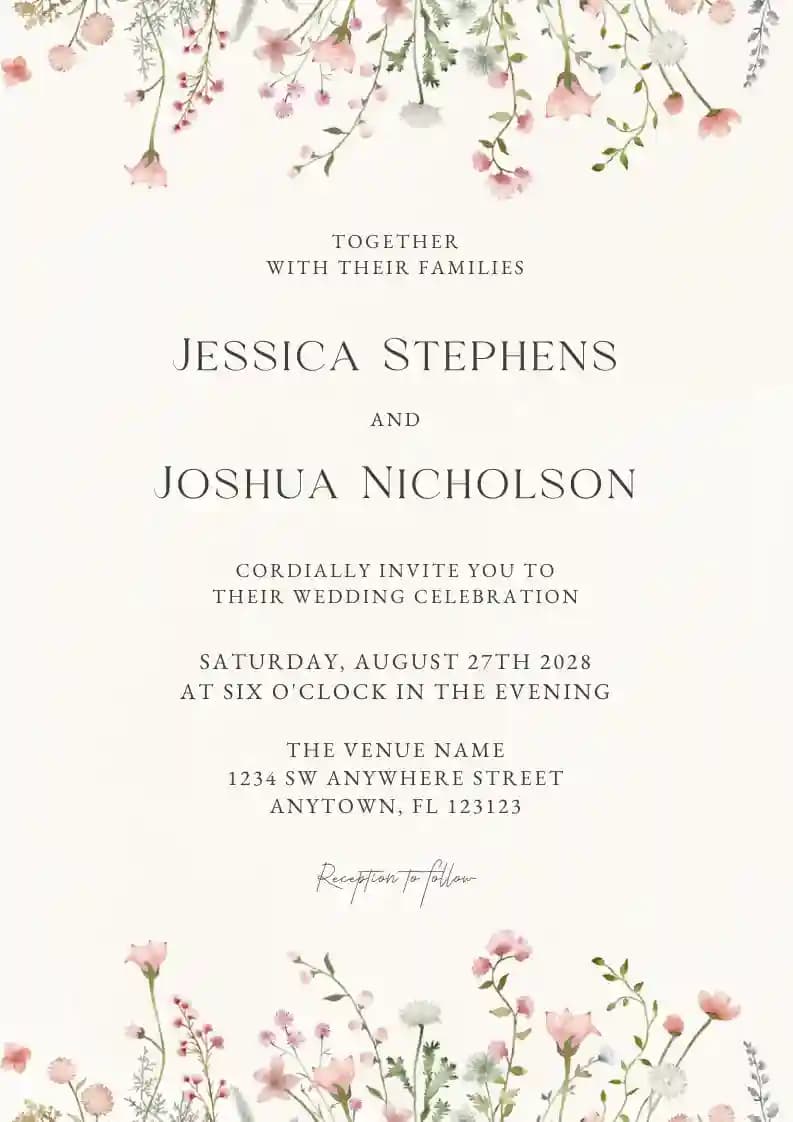 Wedding Invitations - Watercolor Wildflower