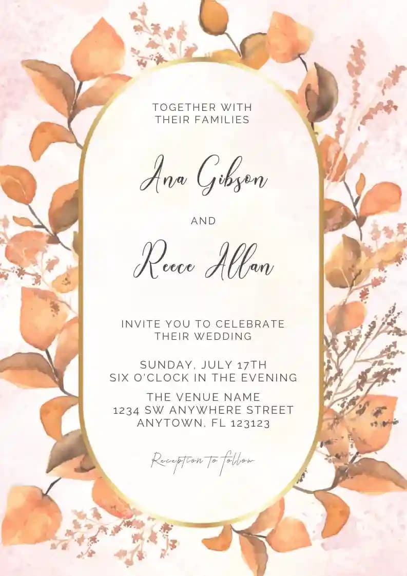 Wedding Invitations - Autumn Leaf