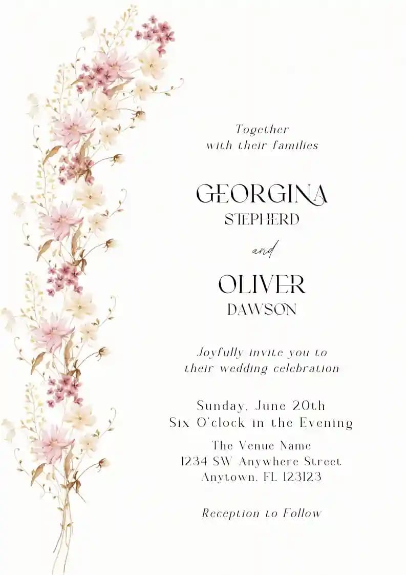 Wedding Invitations - Wildflower Boho